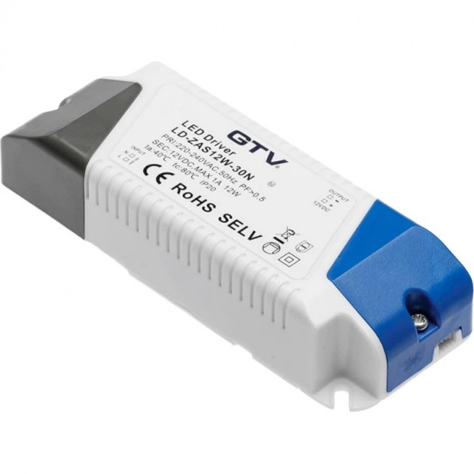 Блок питания для светодиодов GTV LED 12W LD-ZAS12W-30N Блок питания для светодиодов GTV LED 12W LD-ZAS12W-30N
